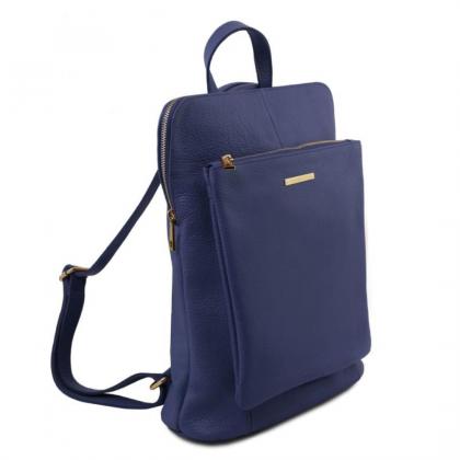 Gynaikeia-tsanta-platis-dermatini-TL141682-darkblue-side